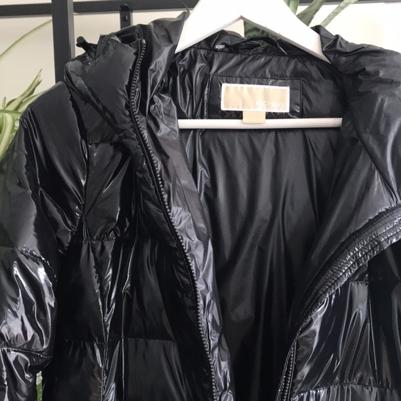 Michael Kors $248 Patent Shiny Midi sleeping Bag Quilt Puffer Coat S - Picture 7 of 7